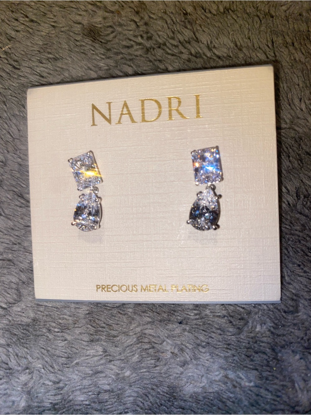 NADRI Precious Metal Plating Crystal Drop Earrings
